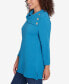 ფოტო #4 პროდუქტის Petite Split Cowl Neck Solid Textural Knit Top