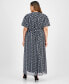 ფოტო #2 პროდუქტის Plus Size Printed Puff-Sleeve Maxi Dress