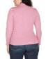 ფოტო #2 პროდუქტის Black Label Plus Size Mock Neck Ribbed Zip Up Sweater