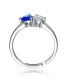 ფოტო #2 პროდუქტის Sterling Silver Cubic Zirconia Two-Stone Heart Promise Ring