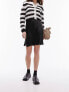 Topshop satin bias mini skirt in black