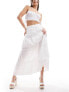 Фото #1 товара Hollister tiered maxi skirt in white