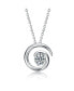 Фото #1 товара Sterling Silver White Gold Plated with 1ct Lab Created Moissanite Open Eternity Circle Swirl Pendant Necklace