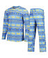 ფოტო #1 პროდუქტის Men's Blue UCLA Bruins Swivel Long Sleeve T-shirt and Pants Sleep Set