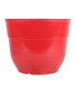 Glazed Brushed Happy Large Plastic Planter Bright Red 15 Inch