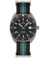 ფოტო #1 პროდუქტის Men's Swiss Automatic DS-2 Striped Synthetic Strap Watch 41mm
