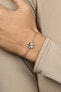 Silver bracelet Four-leaf clover with zircons BRC69W