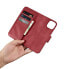 2w1 etui skórzany pokrowiec z klapką iPhone 14 Anti-RFID Wallet Case czerwony
