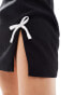 Kaiia sleeveless contrast bow detail thigh split mini dress in black Черный, 32 - фото #2