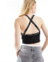 Calvin Klein Jeans logo elastic strappy top in black