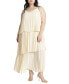 ფოტო #1 პროდუქტის Plus Size Pleated Layered Maxi Dress