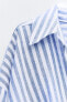 Linen blend knotted striped shirt