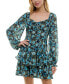 ფოტო #1 პროდუქტის Juniors' Printed Shadow-Stripe Fit & Flare Tiered Dress