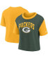 Women's Gold, Green Green Bay Packers High Hip Fashion T-shirt