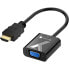 Фото #2 товара IC Intracom Cable Adapter Converter HDMI to VGA - Black - 0.1 m - 1920 x 1200 pixels - 480p - 576p - 720p - 1080p - 60 Hz - 48 kHz