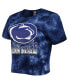Women's Navy Penn State Nittany Lions Cloud-Dye Cropped T-shirt