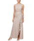 Sequin Lace Cascading Ruffle Gown