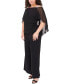 Plus Size Side Draped Cape-Overlay Jumpsuit