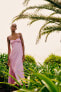 Фото #2 товара Платье-комбинация миди из глянцевой ткани ZARA