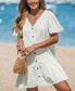 Women's V-Neck Flounce Mini Beach Dress