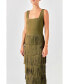 Фото #2 товара Women's Knit Fringe Midi Dress