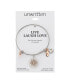 ფოტო #3 პროდუქტის "Live Laugh Love" Flower Bangle Bracelet in Stainless Steel & Rose Gold-Tone with Silver Plated Charms