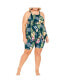 Фото #3 товара Plus Size Print Hanky Tankini Top