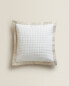 Фото #1 товара Textured cushion cover with linen border