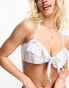 Фото #8 товара ASOS DESIGN Fuller Bust frill crop bikini top in wallpaper floral print