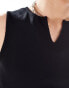 COLLUSION notch neck vest in black