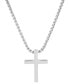 ფოტო #3 პროდუქტის Men's Polished Cross Pendant Necklace, 24"
