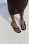 Фото #3 товара Block heel leather sandals ZARA