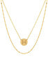 Фото #1 товара Giani Bernini initial Disc Layered Pendant Necklace in 18k Gold-Plated Sterling Silver, Created for Macy's