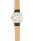 ფოტო #4 პროდუქტის Men's Watch, 46MM Silver Colored Case with Embossed Arabic Numerals on Bezel, Black Sunray Dial, with Silver Index Markers, Analog Watch with Black Strap