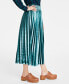 Фото #2 товара Women's Velvet Pleated Midi Skirt, Created for Macy's