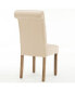 Фото #3 товара Natalie Roll Top Tufted Linen Fabric Modern Dining Chair, Set of 2