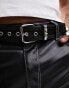 Фото #3 товара ASOS DESIGN faux leather belt with metal loop detail in black