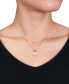 ფოტო #2 პროდუქტის Cultured Freshwater Pearl (9-1/2mm) & Diamond (1/20 ct. t.w.) Heart 17" Pendant Necklace in 10k Gold
