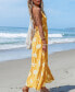 Фото #2 товара Women's Yellow Seashell Plunging Halterneck Maxi Beach Dress