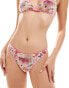 Фото #4 товара Monki mix and match soft mesh brief in pink and white graphic print multi