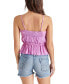 Women's Solange Pleated Smocked-Back Peplum Top