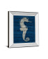 Antique Seahorse on Blue I by Patricia Pinto Mirror Framed Print Wall Art - 22" x 26"