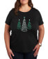 Air Waves Trendy Plus Size Christmas Trees Graphic T-shirt