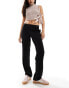 Bershka straight leg tailored trousers in black