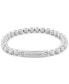 Beaded Stainless Steel Logo Stretch Bracelet