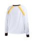 Фото #2 товара Women's White Distressed San Diego Padres Raglan Long Sleeve T-shirt