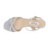 Фото #4 товара Nina Flora Glitter Wedge Dress Womens Silver Dress Sandals FLORA-YY-045