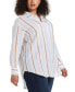 Фото #1 товара Plus Size Easy Linen Long Sleeve Button-Down Shirt