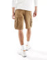 Hollister 10inch cargo shorts in tan Бронзовый, W28 - фото #5