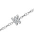 ფოტო #3 პროდუქტის Cubic Zirconia Initial Ankle Bracelet in Sterling Silver, Created for Macys